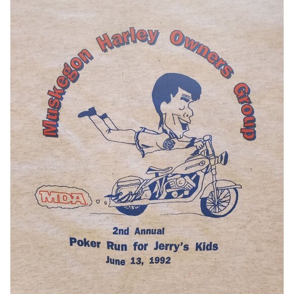 Russell Athletic 2nd Annual Poker Run For Jerry's Kids T-Shirt Size L 42-44 USA - Picture 7 of 8